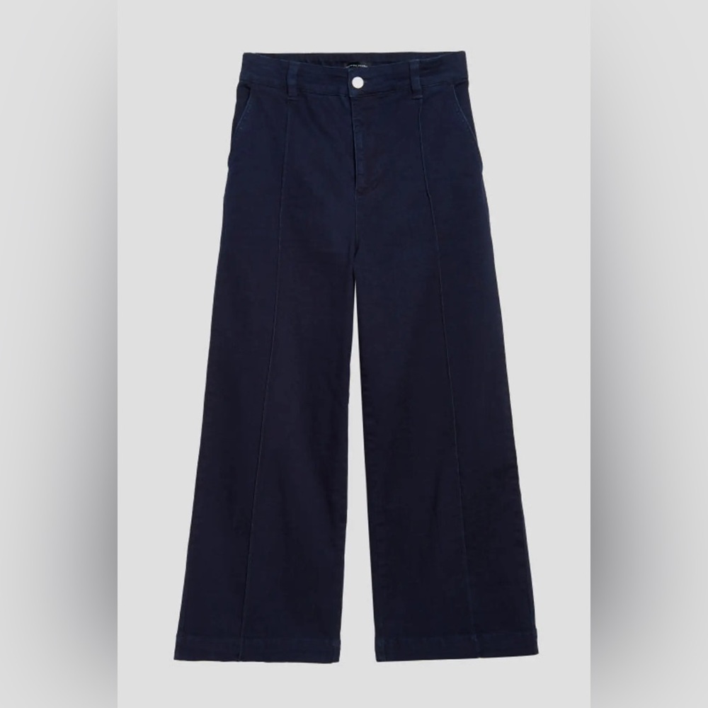 NWT Universal Standard Tina High Rise Pintuck Wide Leg Jeans Dark Indigo Size:10